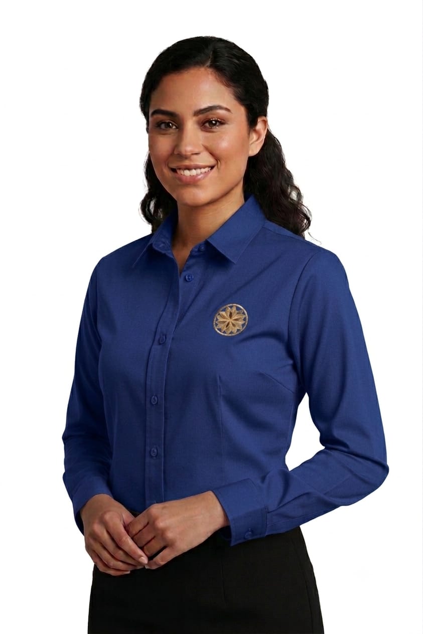 Blusa manga larga Bordado frontal
