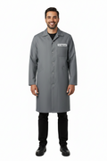 Bata industrial gris de gabardina