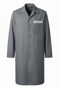 Bata industrial gris de gabardina