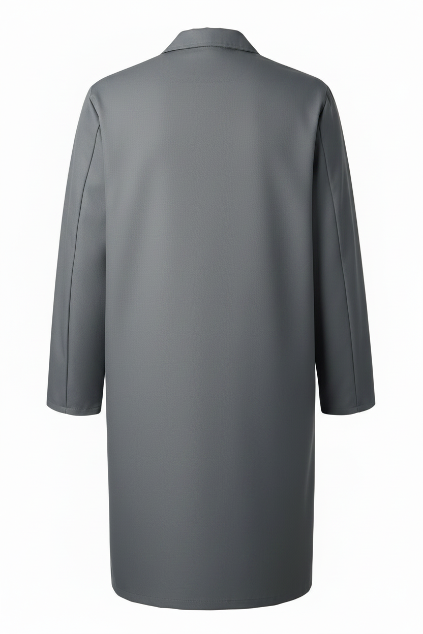 Bata industrial gris de gabardina