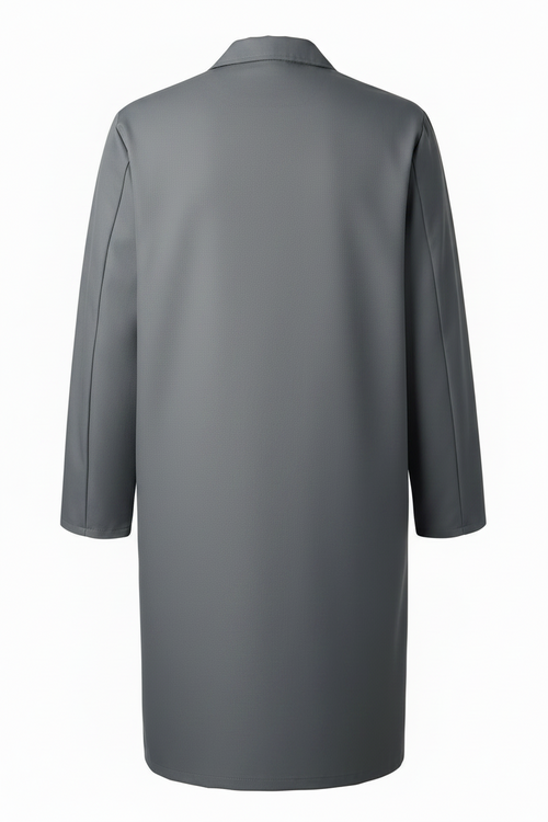 Bata industrial gris de gabardina
