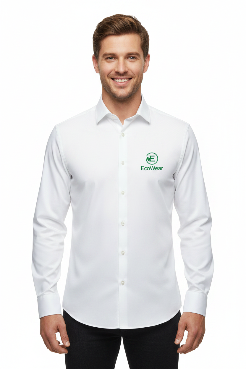 Camisa manga larga con bordado frontal