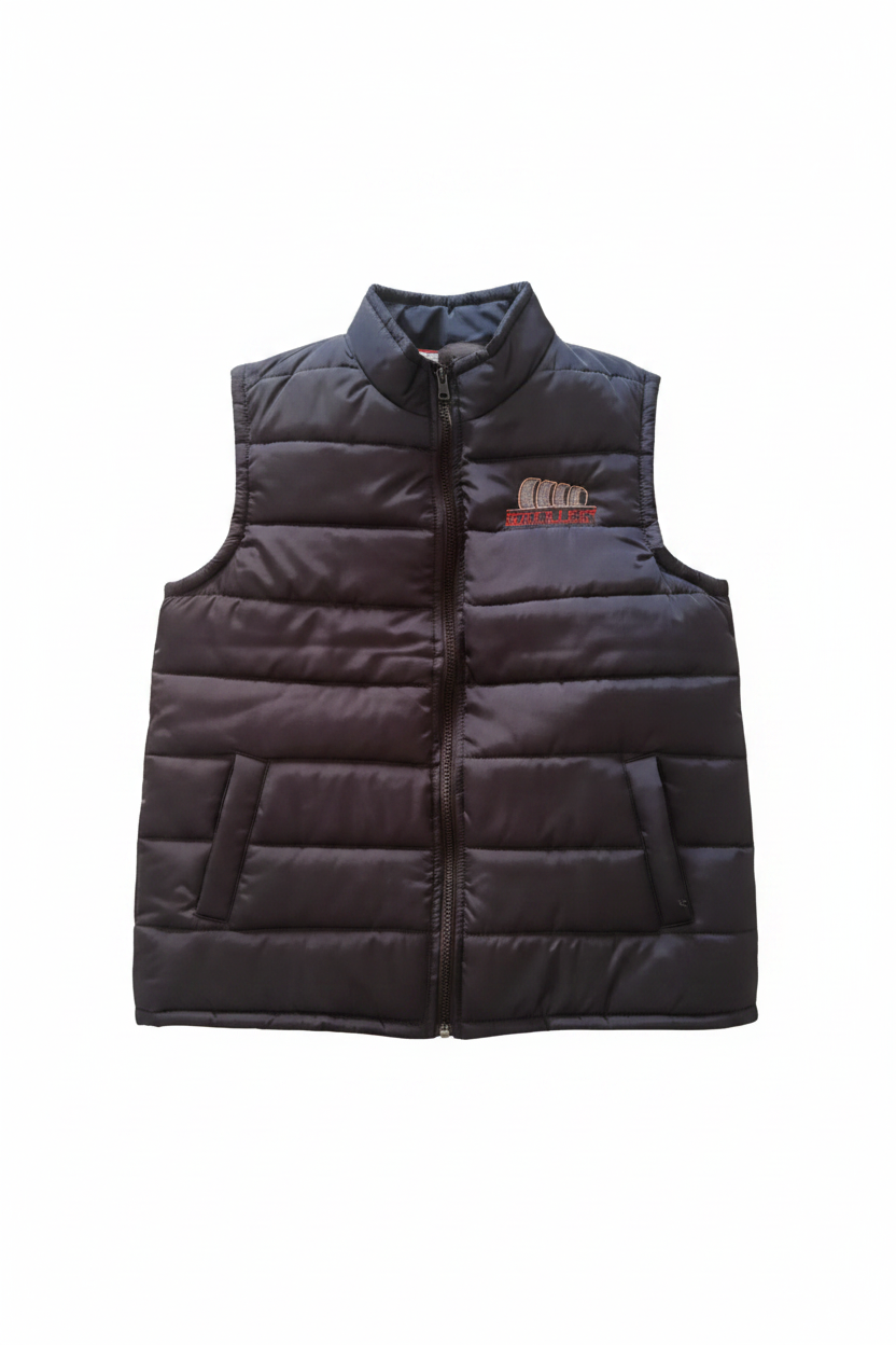 Chaleco capitonado con bordado frontal