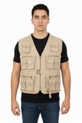 Chaleco cargo plus color beige
