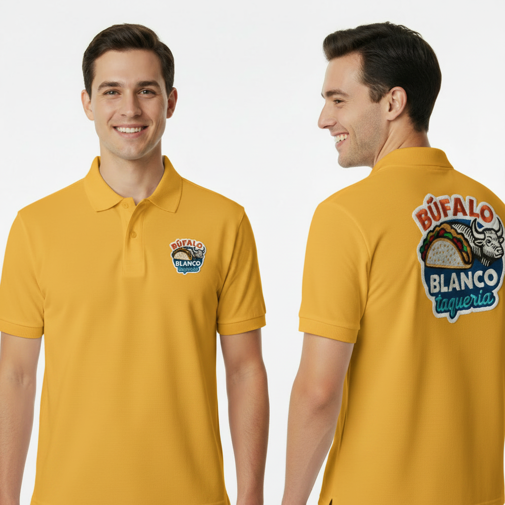 Playera bordada por ambos lados