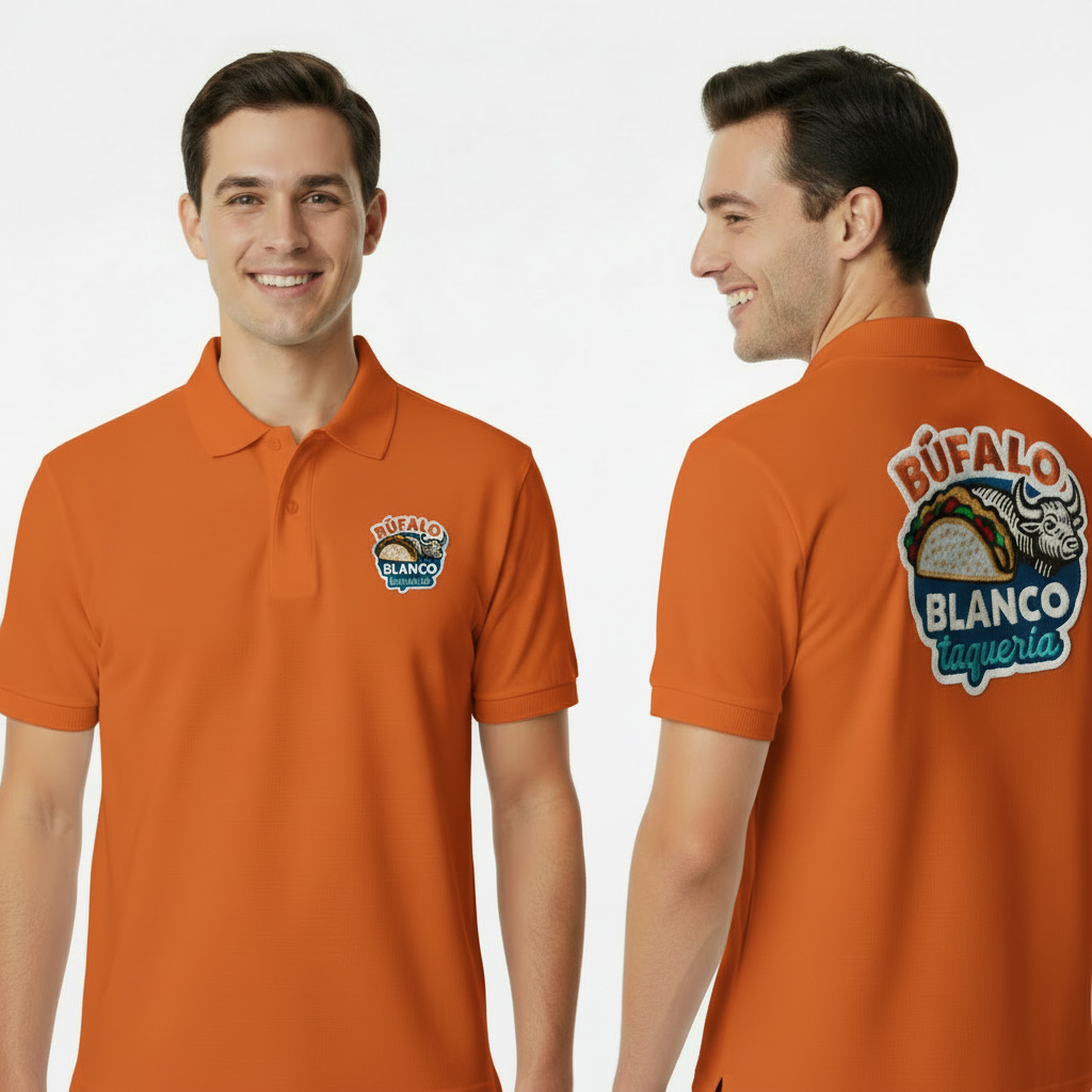 Playera bordada por ambos lados