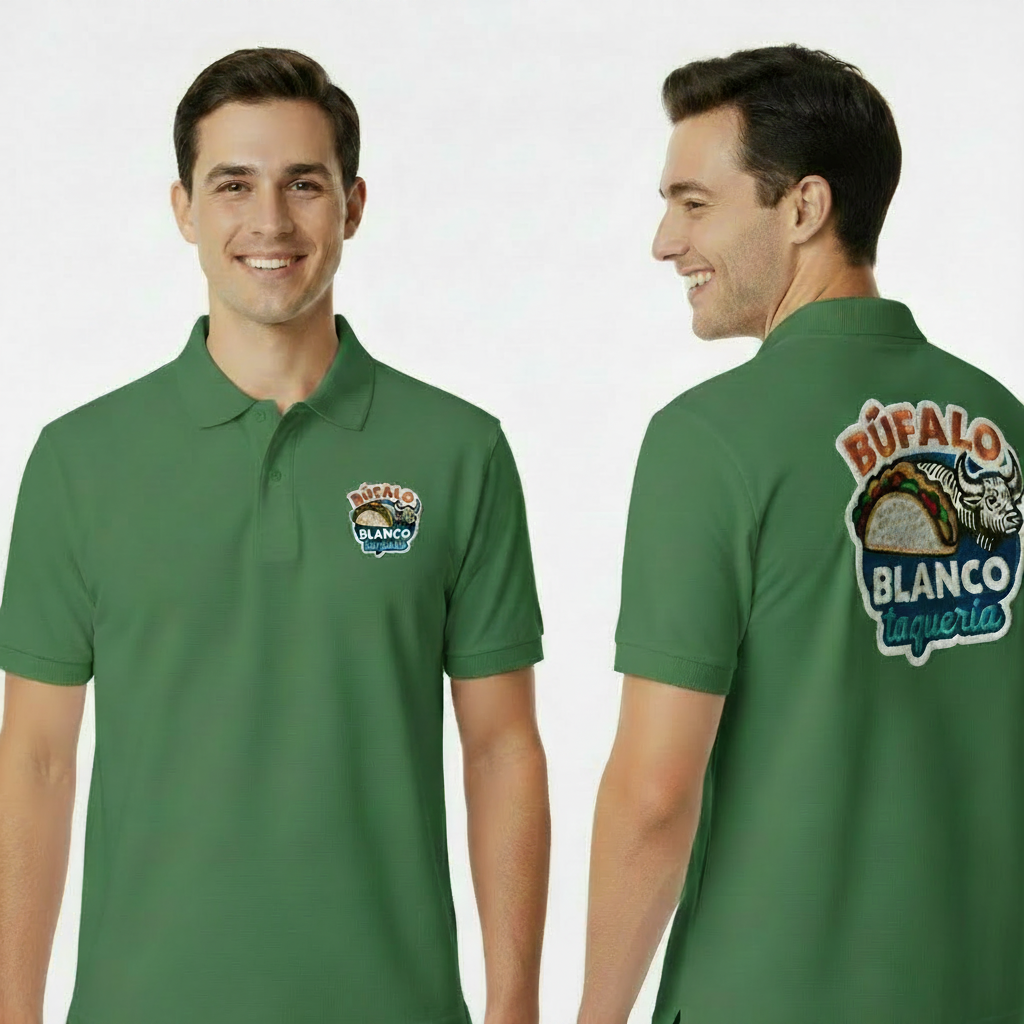Playera bordada por ambos lados